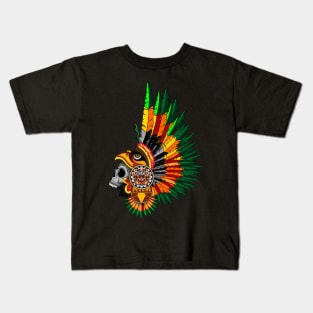 Aztec Eagle Warrior Skull Mask Kids T-Shirt